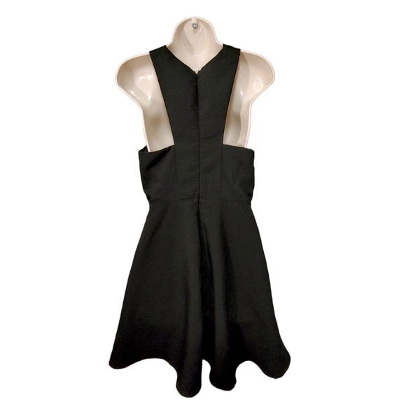 Lulu's Norma Black Cross Strap Skater Mini Dress Women's Size Medium M - Picture 7 of 13